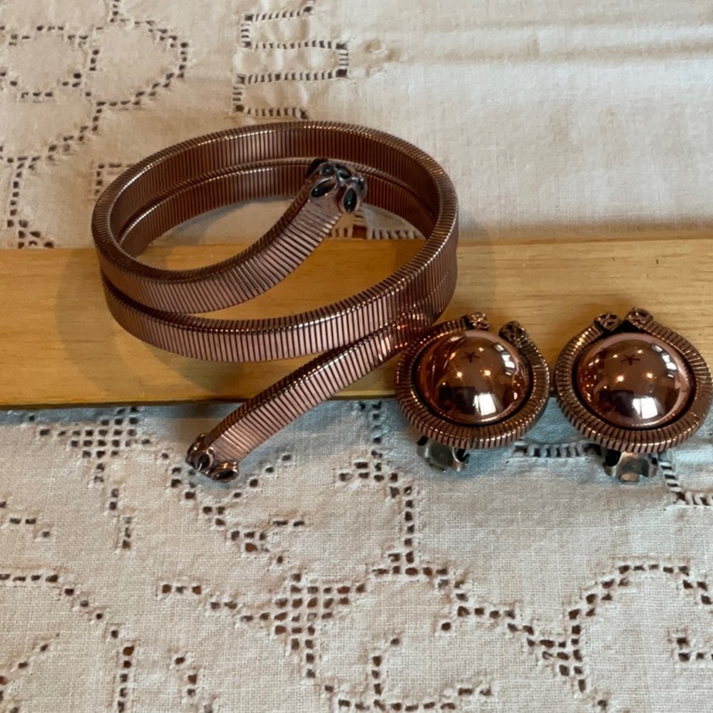 Vintage Copper Renoir Bracelet and Earrings set - 1950’s